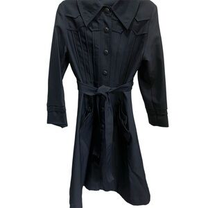 Vintage 1960’s Navy Trench Coat with Waist Tie
Size 12